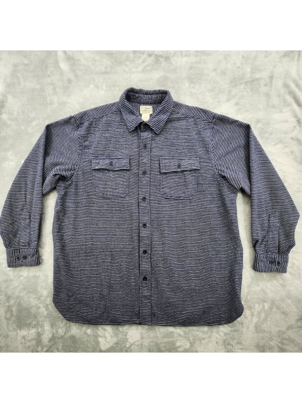 LL Bean Traditional Fit Chamois Shirt XL Flannel Striped Thick Outdoor Cold Gorp